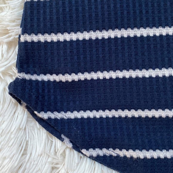 π2X HPπ Jenny Boston V-Neck Waffle Sleeveless Top π Navy & White - Picture 9 of 12